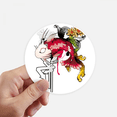thumbnail image 1 of Japan Carp Waves Pattern Sticker Round Wall Suitcase Laptop Label Bumper, 1 of 1