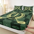 thumbnail image 4 of Catabedysis Golf Ball Themed King Sheets For Boys,Vintage Alphabet A Design Bedding,4pcs,1 Flat Sheet, 1 Fitted Sheet and 2 Pillowcases, 4 of 6