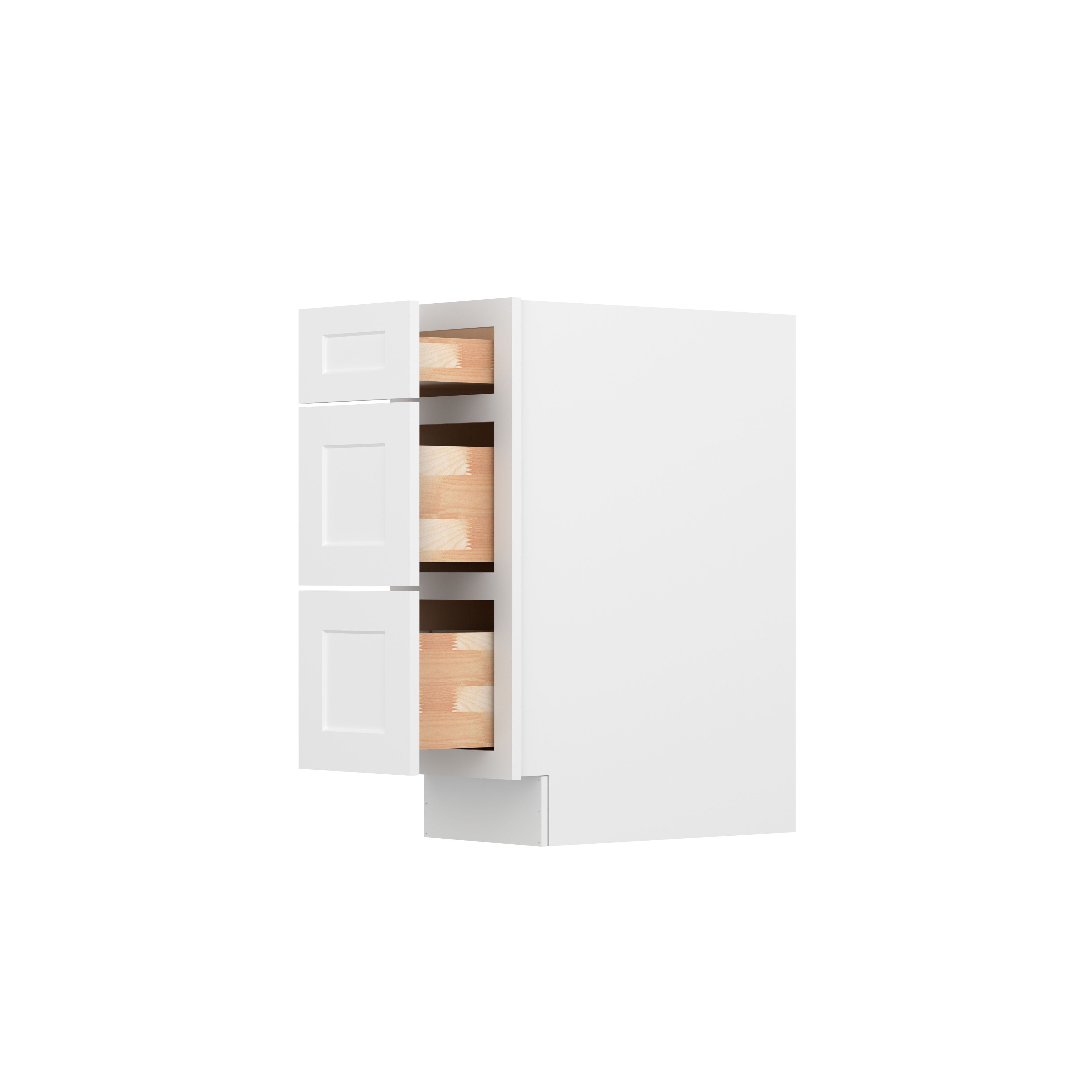 Furinno Shaker Drawer Base Kitchen Cabinet with 3-Drawers, Ready to Assemble, 24 D x 12 W x 34.5 H, White