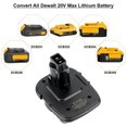 thumbnail image 4 of Adaptador de batería de 20 V DCA1820 para herramientas Dewalt de 18 V Convierte la batería de litio Dewalt de 20 V en una batería Dewalt de 18 V DC9096 DC9098 DE9096, 4 of 7