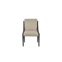 JERFIT Modern Leather Accent Chair Set of 2, Black Upholstered Sling Chair with Solid Wood Frame for Dining Room, Office, Living Room