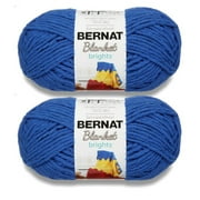 Bernat Blanket Brights Royal Blue Yarn - 2 Pack of 300g/10.5oz - Polyester - 6 Super Bulky - 220 Yards - Knitting/Crochet