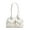 White, variant on Ballet Dark Bow Ruffle Macaron Baguette Underarm Shoulder Handheld Bag PU Niche Pillow Bag Fashion Cross-border Women Bag in Black for Daily Outfits