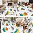 thumbnail image 5 of Orange Turquoise Area Rug 5x7 FT, Non Slip Bedroom Throw Carpet, Boho Yellow Grey Color Block Bohemian Washable Soft Floor Carpet Non-Shedding Rug for Dining Room Bedside Classroom Desk, 5 of 9