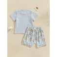 thumbnail image 4 of Bagilaanoe 2pcs Toddler Baby Boys Short Pants Set Short Sleeve Letter Print T Shirt Tops + Shorts 6M 12M 18M 24M 3T Kid Casual Summer Outfits, 4 of 8