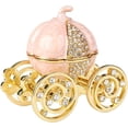 thumbnail image 4 of ABCISI Hand Painted Enameled Cinderella Pumpkin Carriage Decorative Hinged Jewelry Trinket Box, Unique Gift for Family, Jewelry Chests, Wedding, Valentine Day, Mother's Day Gifts (White), 4 of 13