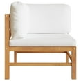 thumbnail image 2 of vidaXL 2-Seater Patio Sofa with Cream Cushions Solid Teak Wood, 2 of 6