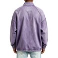 thumbnail image 3 of Havenx Quarter Zip Pullover for Men Acid Wash Vintage Distressed Faux Denim Pullover Raglan Long Sleeve Stand Collar Mock Neck Shirt Thermal Lightweight 2026 Fall Winter Casual Tops,Purple 4XL, 3 of 3