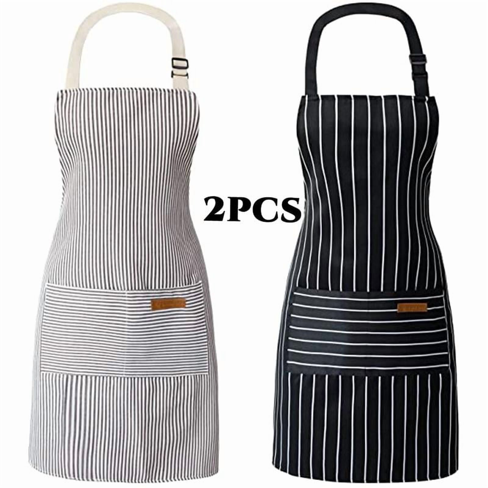 Kitchen Cooking Aprons for Women and Men Adjustable Chef Apron with Pockets 2 PCs Multicolor