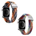 thumbnail image 1 of Correa de reloj compatible con Apple Watch, hebilla ajustable, correa trenzada elástica para 38/40/41 mm, 2 piezas, 1 of 5