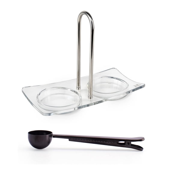 Peugeot Linea Salt and Pepper Mill Tray, Acrylic - With Stainless Steel Spice Scoop & Clip