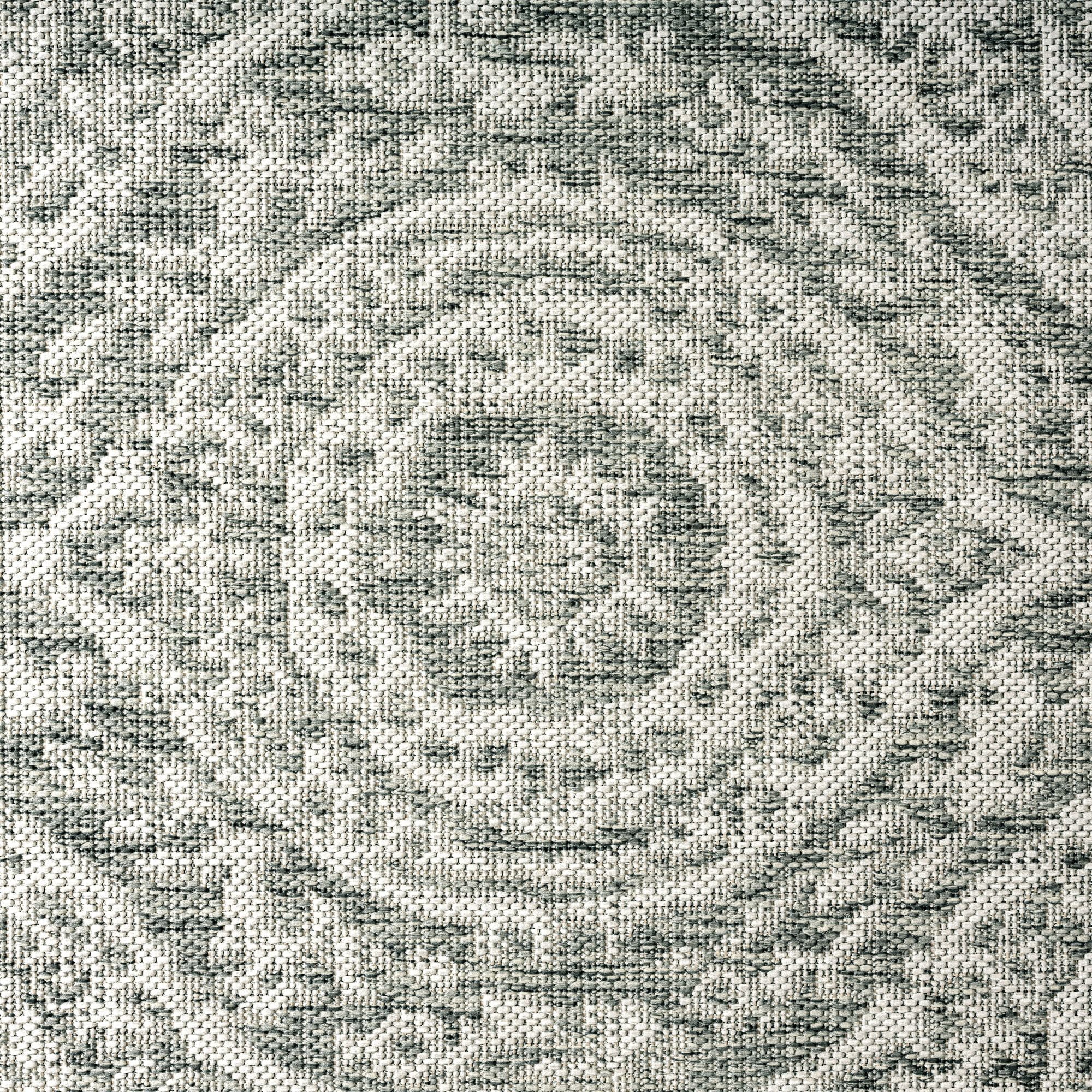 Nicole Miller New York Patio Country Zoe Moroccan Damask Indoor/Outdoor Area Rug, Grey/Ivory , 7'9"x10'2"