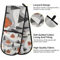 thumbnail image 2 of Yayeee Double Oven Mitt Kitchen Heat Resistant Baking 35" x7" Quilted Glove, Orange Cartoon Houses, 2 of 6