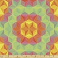 thumbnail image 1 of Geometrical Fabric by the Yard, Awakening Style Diagonal Fractal Poly Art Inspired Triangles Forming Hexagons, Upholstery Fabric for Dining Chairs Home Decor Accents, Multicolor by Ambesonne, 1 of 5