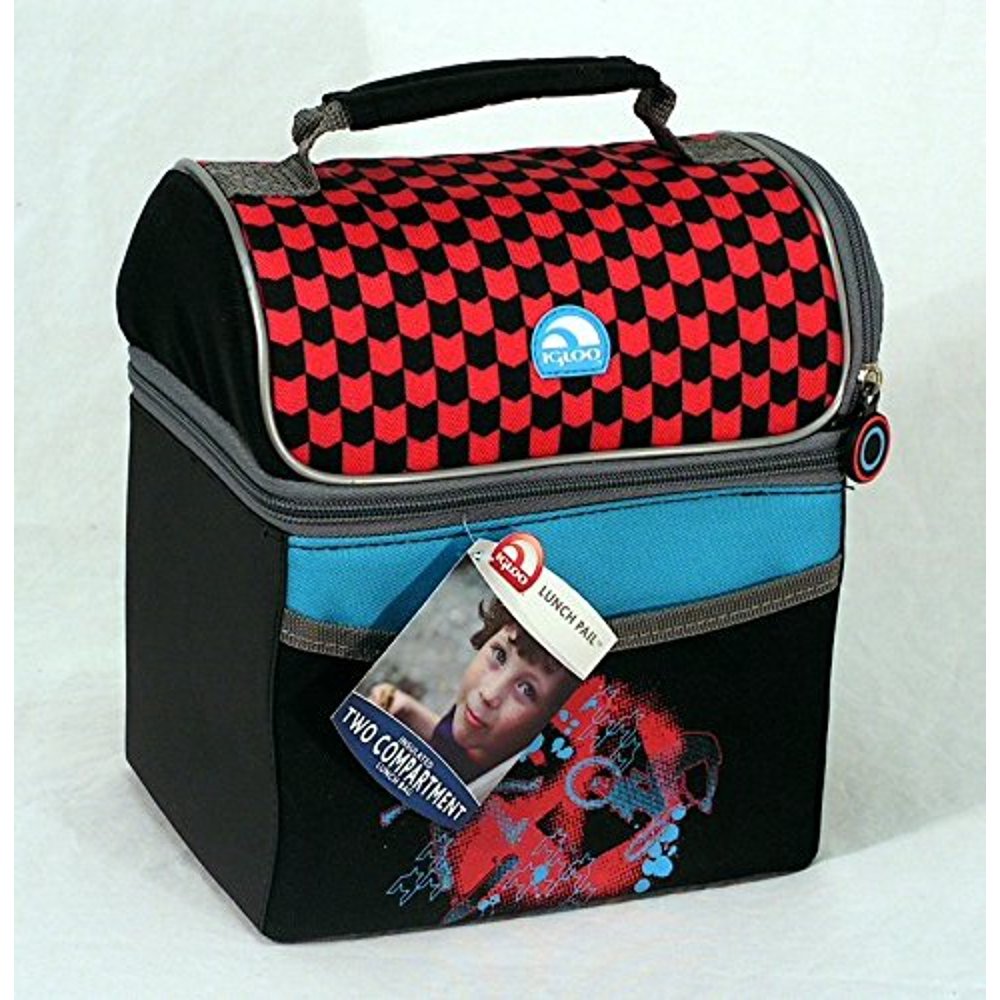 Igloo Insulated Lunch Bag, Two Compartments, (Checkered Sports Design