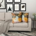 thumbnail image 6 of Fall Pillow Covers 20x20 Set of 2 Autumn Teal Orange White Pumpkin Fallen Leaves Floral Wooden Board Throw Pillows Thanksgiving Decorative Pillowcase Cotton Square Cushion Cover for Couch Sofa Bed, 6 of 6