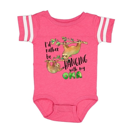 

Inktastic Id Rather Be Hanging with my Oma- Cute Sloths Gift Baby Boy or Baby Girl Bodysuit