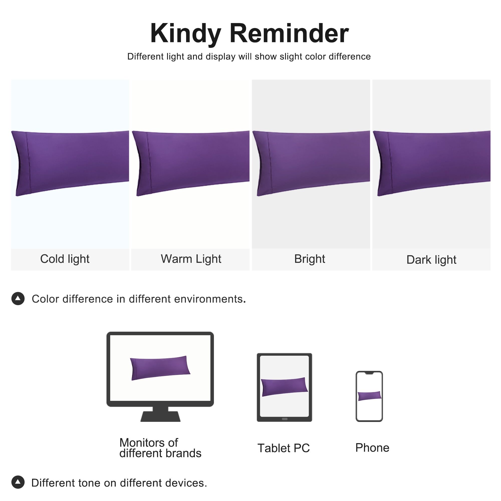 Unique Bargains 20"x 55" 1PC Zipper Closure Body Pillow Cover Grape