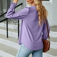 thumbnail image 3 of Womens Puff Long Sleeve Shirts Casual Square Neck Tops Dressy Tunics Apparel T Polyester Tees Women Women Casual Shirts Summer Short Sleeve Athletic Top Long Sleeve Women Work Out Shirt Long Sleeve T, 3 of 5