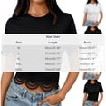 thumbnail image 3 of Women's Summer Solid Color Lace Short Sleeve Crew Neck T-Shirt Top, 3 of 5