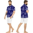 thumbnail image 5 of HAPPY BAY Men's Hawaiian Shirts Short Sleeve Button Down Shirt Men's Casual Shirts Vacation Aloha Beach Summer Party Shirts for Men Funny 4XL Tropical, Blue, 5 of 6