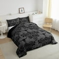 thumbnail image 3 of Erosebridal Vintage Damask Bedding King Comforter Set,Black Gray Cow Skull Down Comforter,Boho Bohemain Bedding Sets King with Comforter,Lightweight Bedroom Decorative Reversible,3-Piece, 3 of 8