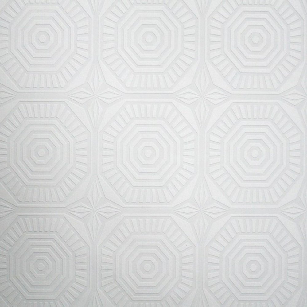 Graham &amp; Brown Geo Panel Paintable White Wallpaper