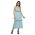 thumbnail image 5 of Moomaya Solid Long Maxi Dress For Women Sleeveless V-Neck Casual Flair Kurta, 5 of 6