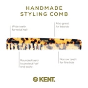 Kent 6T Fine Tooth Comb and Wide Tooth Hair Comb, Handmade Styling Comb for Hair Care, Barber Combs, Beard Combs For Men, Hair Styling Grooming Hair Combs for Men, Women and Kids