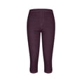 thumbnail image 3 of TIANZEN Stretch Capri Leggings With Floral Lace Cutout Design Casual Denim Like Control Pants For Everyday Wear Workout Tights Women Low Waist, 3 of 6