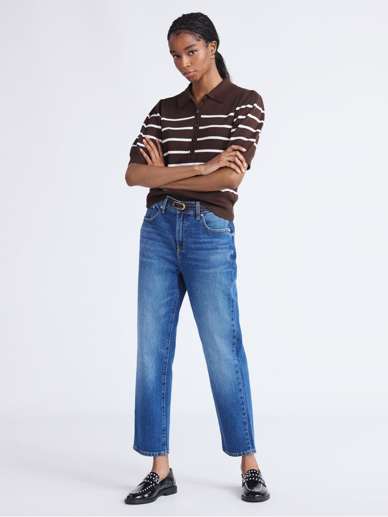 Free Assembly Women's Mid Rise Ankle Length Slim Jeans, 27