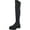 Black Stretch Nappa, variant on Sam Edelman Cosette Black Patent Squared Toe Block Heel Over Knee Fashion Boots (Black, 5)