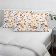 thumbnail image 3 of Orange Leaves Fall Pillow Covers, Linen Long Throw Pillow Case, Branches Birds Pine Cones Holiday Pillow Protector Decorative Cushion Cover for Living Room/Bedroom 16" x 24", 3 of 8