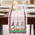thumbnail image 3 of Table Runners 70 Inches Long Dress Scarves, Gnomes Easter Farmhouse Coffee/Dining/Kitchen Table Decor, Holiday Table Runner, Eggs Tulips Spring Floral Pink Plaid 13x70 Inch, 3 of 9