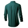 thumbnail image 4 of JTieacloth Business Slim Fit Shirt Men's Long Sleeved Shirt Large Size Colored Shirt Green, 4 of 4