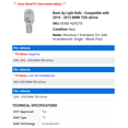 thumbnail image 2 of Back Up Light Bulb - Compatible with 2010 - 2015 BMW 750i xDrive 2011 2012 2013 2014, 2 of 2