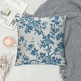 thumbnail image 2 of Creowell  Chinoiserie Bule Flower Throw Pillow Covers , Sateen Breathable Cushion Case on Sofa Couch Soft for Quality Sleep, 2 of 5