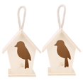 thumbnail image 2 of 2Pcs Outdoor Hanging Wooden Birdhouse Birds Nesting Box Crafts Ornament Garden Decoration, 2 of 4