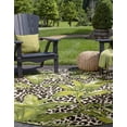 thumbnail image 2 of Unique Loom Outdoor Botanical Collection Area Rug - Andromeda (5' 1" Round Green/Ivory), 2 of 6
