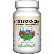 Maxi Health Kosher B12 Lozenges with Folic Acid and Biotin - 90 Chewables
