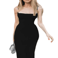 thumbnail image 2 of LYMAYTER Spaghetti Strap Dress for Women's Backless Maxi Dress High Sides Slit Knit Dresses S-L, 2 of 9