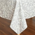 thumbnail image 4 of Faux Linen Rectangle Tablecloth, Washable Wrinkle Free Farmhouse Table Cloth, Leaves Printed Table Cover for Kitchen Dining Party, 60 x 102, Grey, 4 of 5