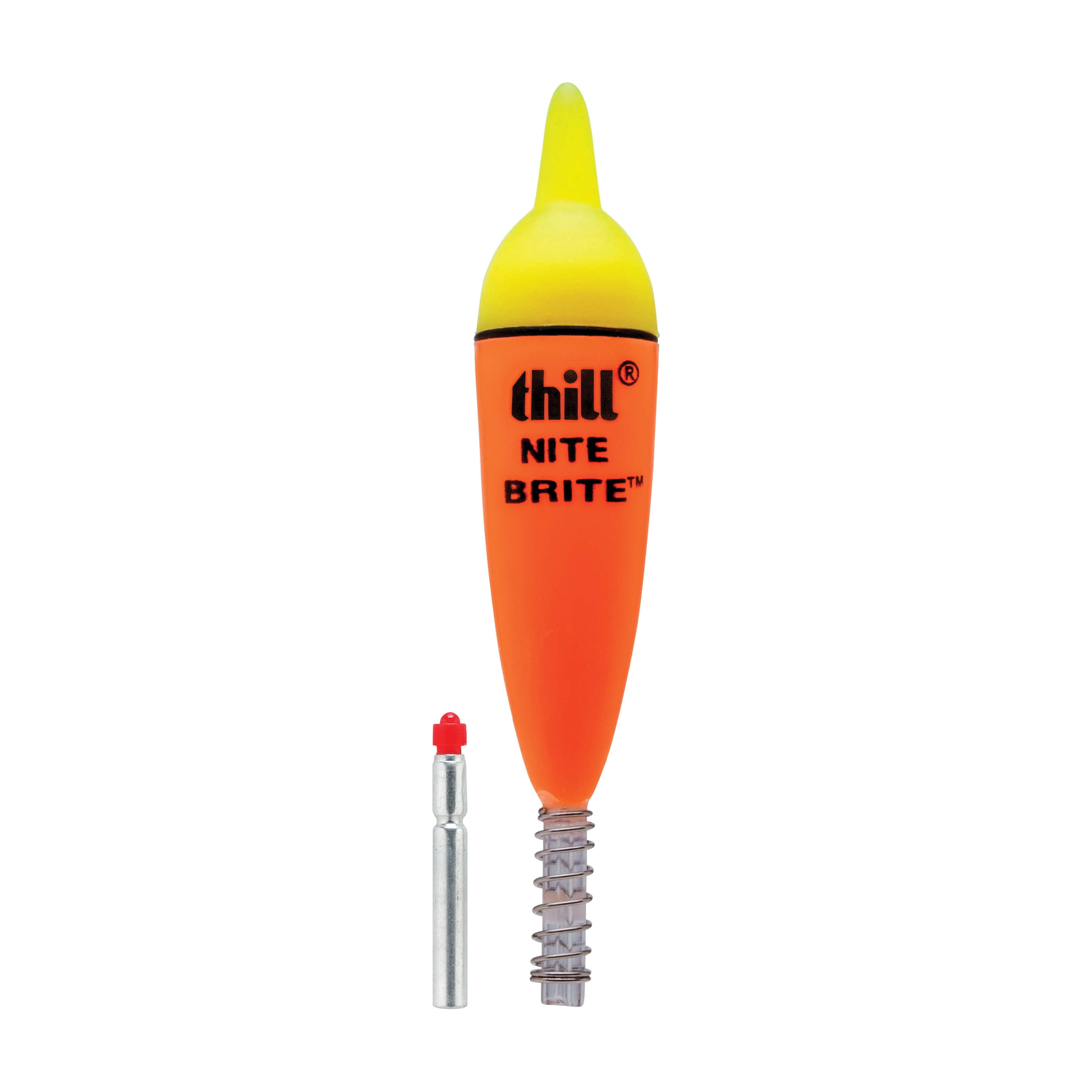 (2 pack) Thill Night Brite Battery Light Fishing Float Battery Light Color Red, 4.4in
