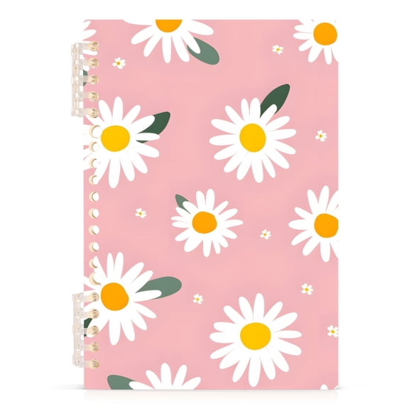 Daisy Floral Spiral Journal Notebook College Ruled Notebook 8.3" x 5.7" A5 Lined Thick Paper Page