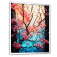 thumbnail image 2 of Designart "Tree of Wonder Blue and Pink Discovery" Landscapes Framed Wall Art - Country Pink Tree Floral Entryway Framed Wall Art, 2 of 6