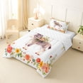 thumbnail image 2 of Erosebridal Floral Framed Donkey Foal Print Twin Comforter Sets, Botanical Farm Bedding Set for Women, Reversible 2-Piece, 1 Comforter and 1 Pillowcase, 2 of 6