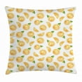 thumbnail image 1 of Orange Throw Pillow Cushion Cover, Watercolor Slices of Orange Fruit with Green Leaves Fresh Ripe Juicy Food, Decorative Square Accent Pillow Case, 18 X 18 Inches, Orange Green White, by Ambesonne, 1 of 2