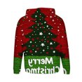 thumbnail image 5 of SERTG Men's Christmas Print Hooded Sweatshirt Long Sleeve Fashion Drawstring Front Pockets Stylish Casual Holiday Gifts Men's Tops(Red,XL), 5 of 5