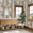 thumbnail image 4 of Peel and Stick Wallpaper Rustic Wooden Plank Texture Distressed Teal White Wall Mural 23.6in x 9.8ft Self Adhesive Removable Wall Paper Renter Friendly Wallpaper for Nursery Bedroom Cabinets, 4 of 8