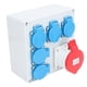 thumbnail image 5 of Risegun Enchufe Industrial, Caja De Enchufe Industrial A Prueba De Agua IP44 con 5 Enchufes AC250V 16A EU 1 Enchufe CEE AC220‑380V 240‑415V, 5 of 8